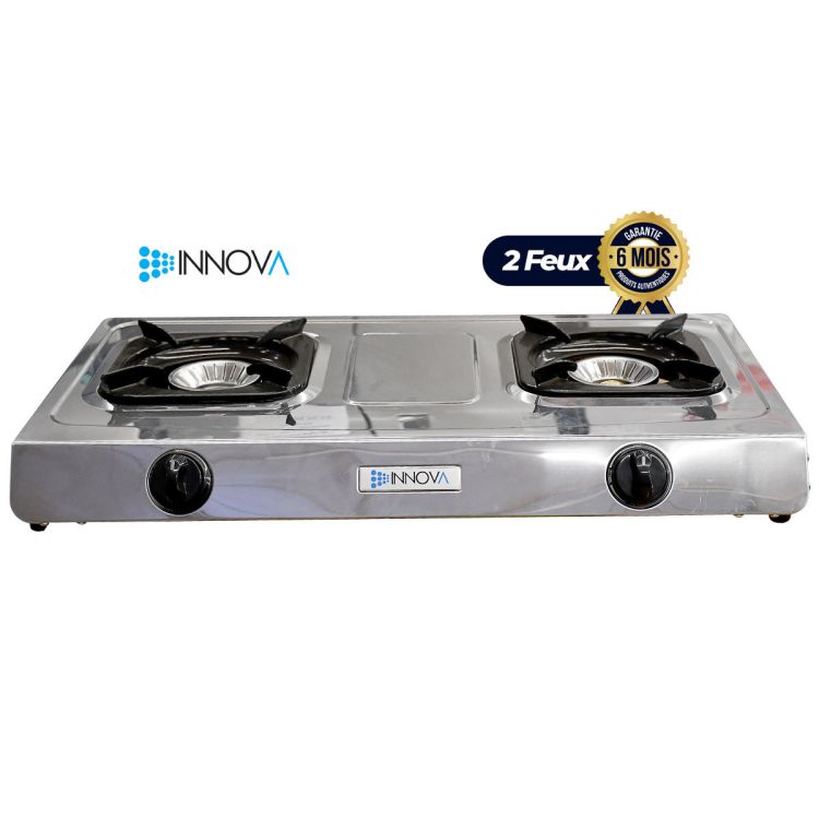 Plaque à gaz automatique - Innova - IN448 - 2  Feux - Gris | Glotelho Cameroun