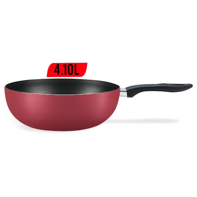 Poêle wok antiadhésive – Brinox, 4,1 L avec manche en plastique vendu au meilleur prix sur Glotelho.