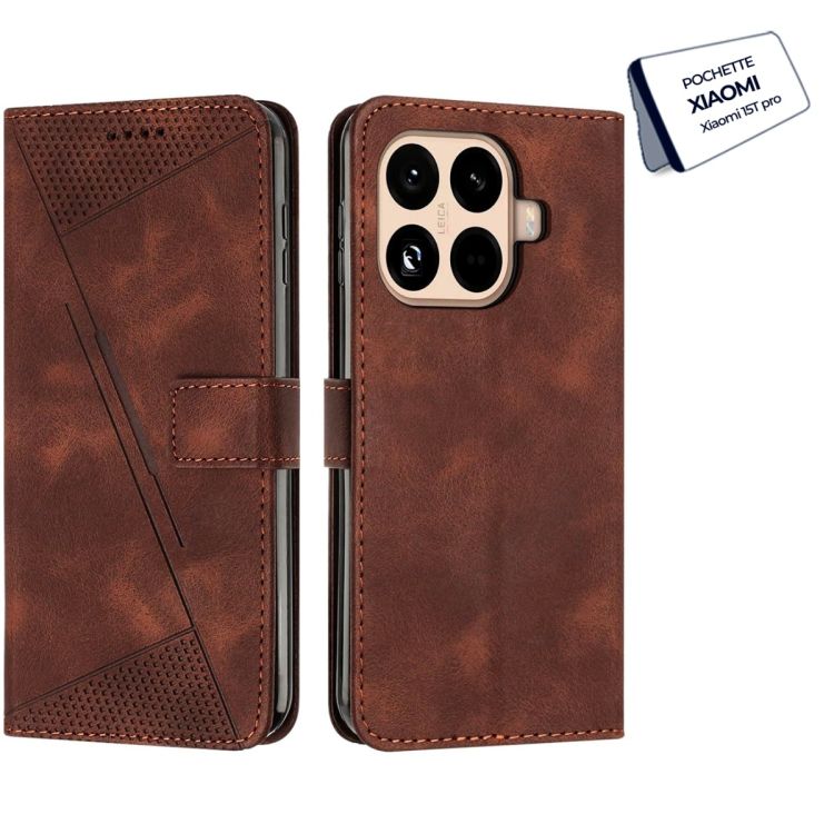 Pochette à rabat pour Xiaomi 15T Pro 5G - Étui portefeuille en cuir - Rabat magnétique - Marron (Livré sous 07 à 14 jours)