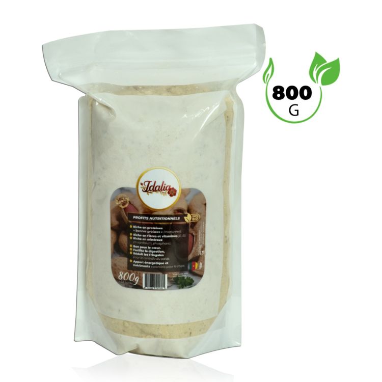 Poudre d’arachides Idilia - 800 g - Extrudée et 100% Extraite à froid - Spéciale Okok - Saveur authentique