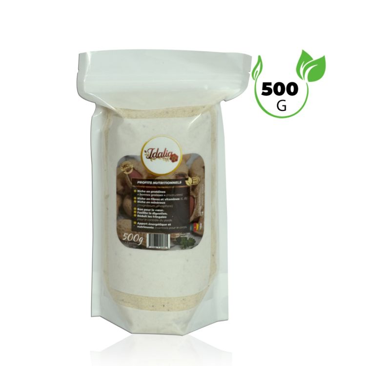 Poudre d’arachides Idilia - 500 g - Extrudée et 100% extraite à froid - Spéciale Ndolè - Saveur authentique