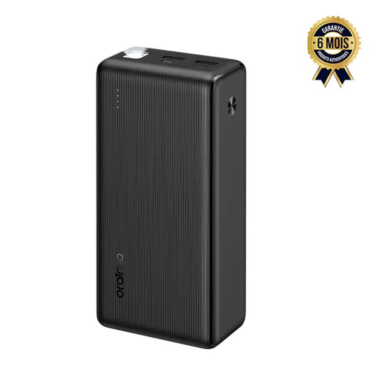 Powerbank Oraimo PowerNova B31 OPB‑P1302 – 30 000 mAh – Charge rapide 15W AniFast™ – 3 ports (USB‑A + Type‑C) – Torche LED 240h – Multi‑appareils – Garantie 6 mois