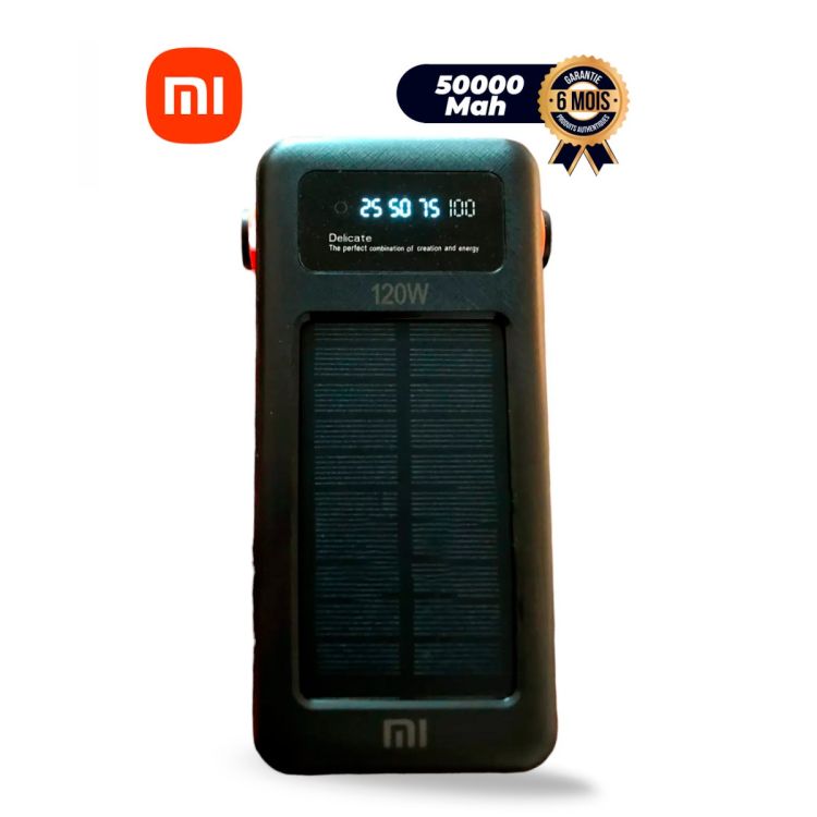 Powerbank Solaire Xiaomi Mi Power Bank 5 – 50 000 mAh – 120W – 5 Ports - Garantie 6 mois