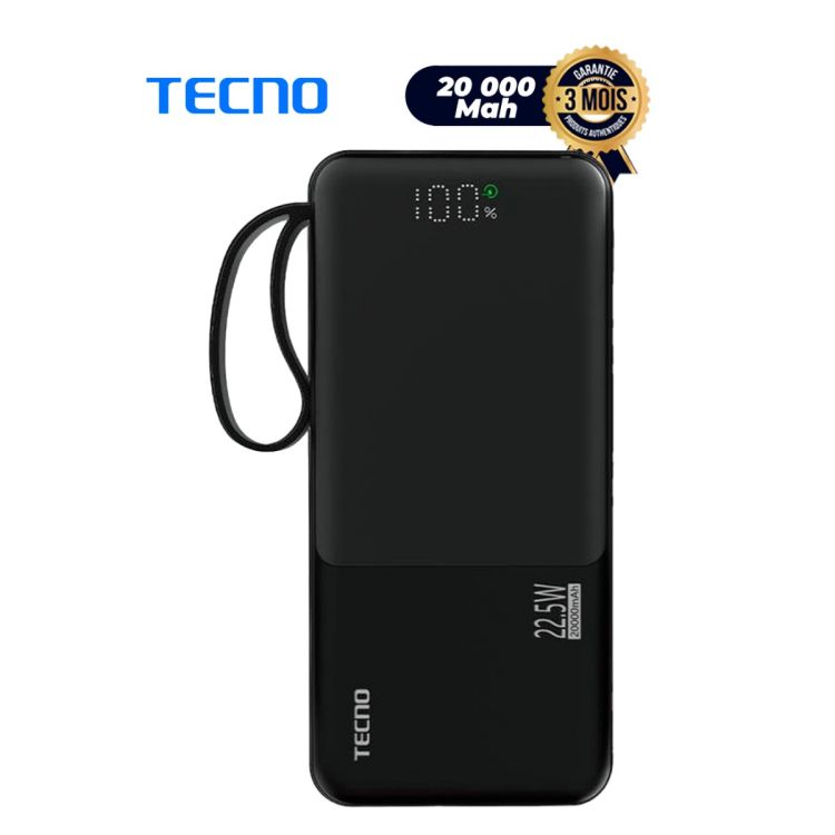 Powerbank TECNO 20000mAh au prix Cameroun