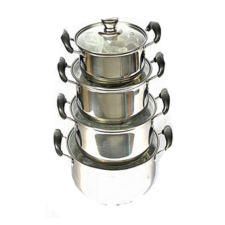 Casseroles - 4 Pièces - Gris Argent|Glotelho Cameroun