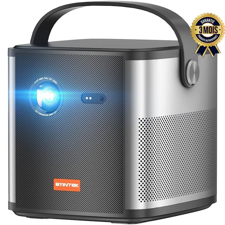 Projecteur WiFi intelligent - BYINTEK U80 Max - Mini-projecteur Full HD 1080p, compatible 3D, Android 11.0, DLP, Batterie 15 000 mAh, projecteur portable pour films à la maison et en extérieur - Garantie 6 Mois