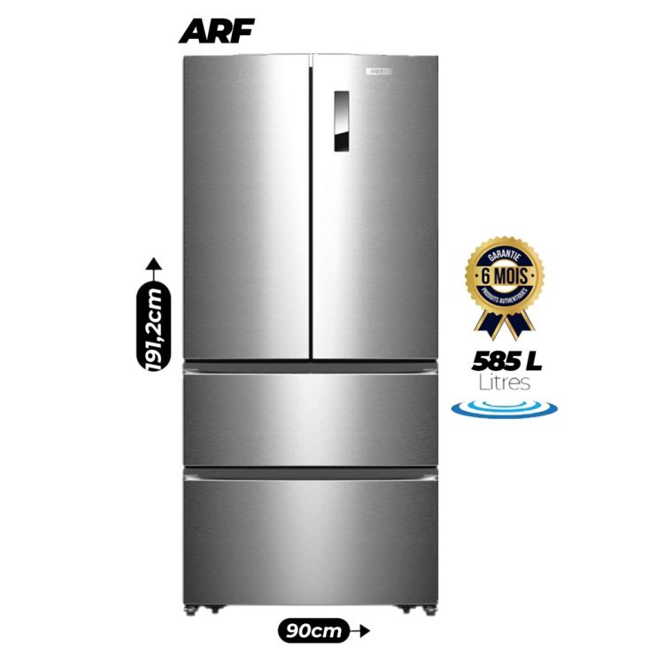 ARF 4-door French door refrigerator, 585 litres (refrigerator 381 L / freezer 204 L) at Cameroon price.