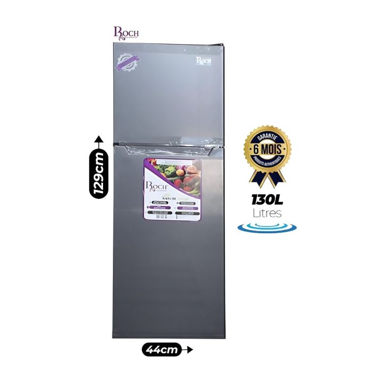 ROCH 130-litre double-door fridge (fridge and freezer compartments) in Glotelho, Cameroon.