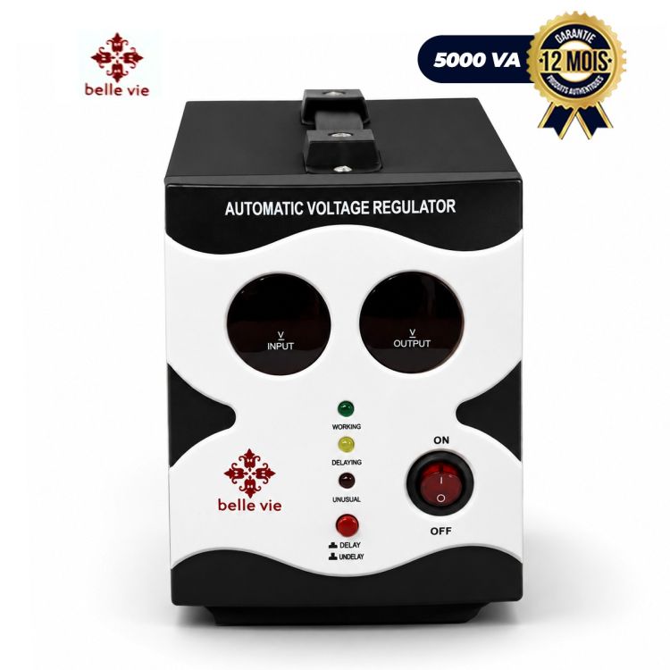 Régulateur de Tension Numérique - Belle Vie BVR-5000 - 5000VA - Écran LCD - Garantie 6 Mois