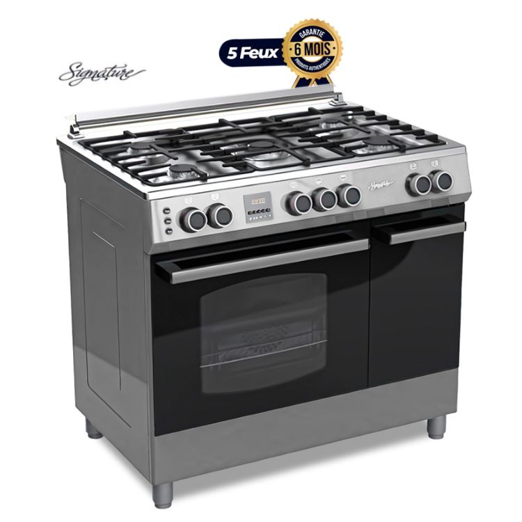 Cuisinière SIGNATURE  - 5 Foyers 60*90 - Avec port Gaz - INOX  | Glotelho Cameroun