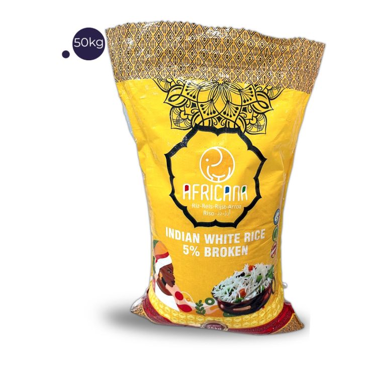 Africana Indian White Rice 5% Broken 50KG - price Cameroon