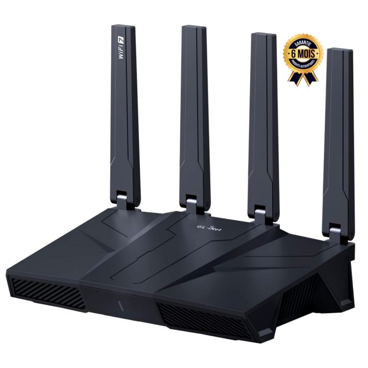 Routeur Wi-Fi 7 Tri-bande - GL.iNet - GL-BE9300 (Flint 3) - BE9300 9300 Mbps - 5 Ports 2.5G - Dual-WAN - VPN - Garantie 06 mois