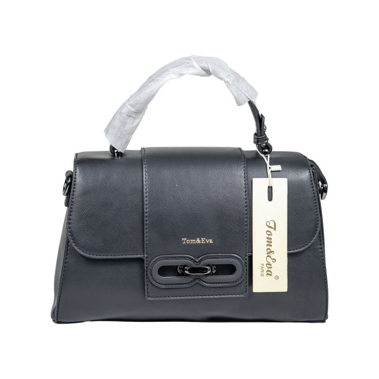 Handbag with shoulder strap - Tom & Eva - 24B-5900 - Black imitation leather