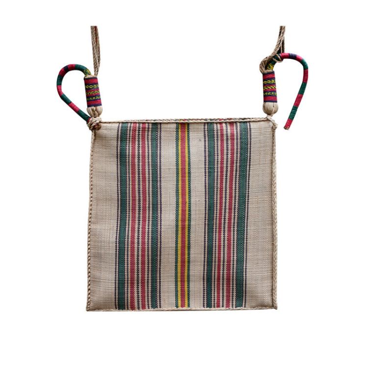 Sac à main traditionnel en fibre en ligne - Marron vert| Glotelho Cameroun