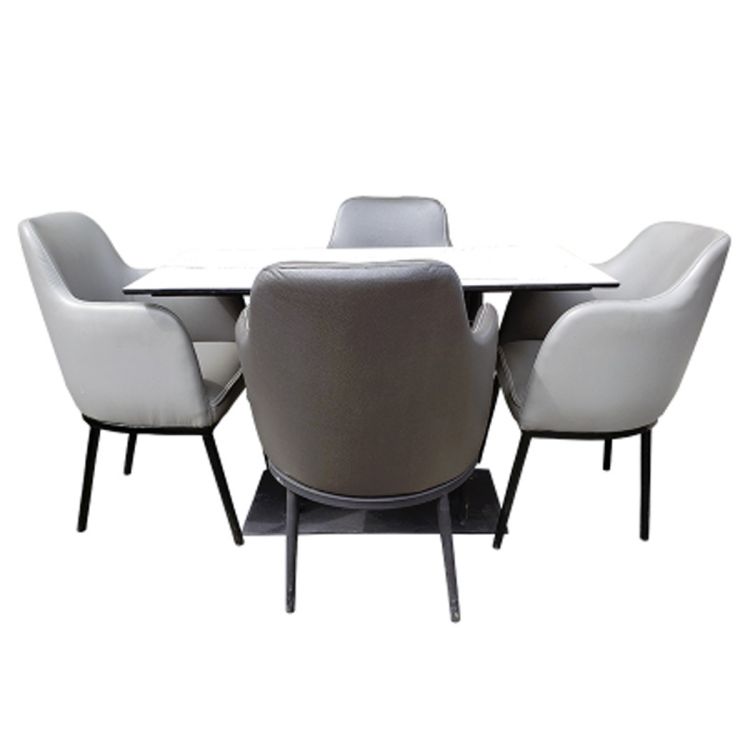 Salle à manger - 4 Places - Imitation Marbre - Blanc/Gris - (Prix en fcfa) | Glotelho Cameroun