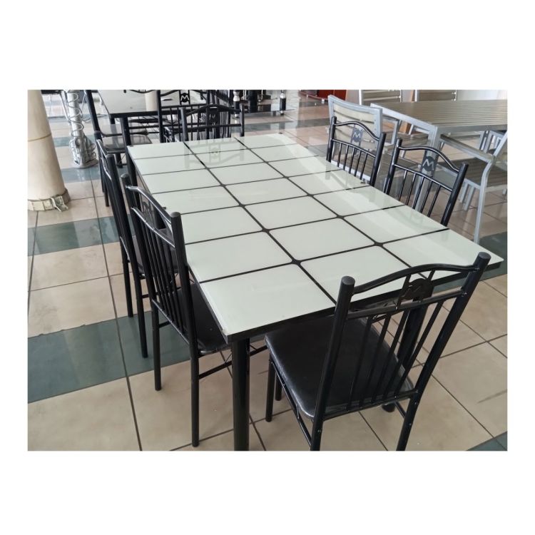 Glass dining room 6 seater - 791-14-55 - Blanc Noir - price Cameroon