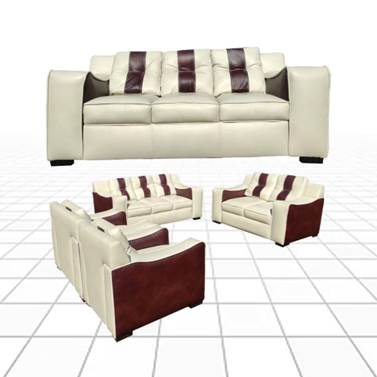 Leather lounge - Price in fcfa - 7 seats - Beige - Guarantee 06 months| Glotelho Cameroon