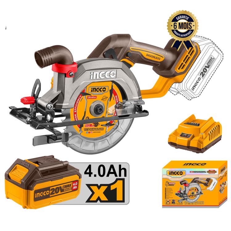 Scie circulaire prix en fcfa - INGCO CSLI14021 - 140 mm - A/C Batterie 20V - 6 Mois - (Prix en fcfa) | Glotelho Cameroun