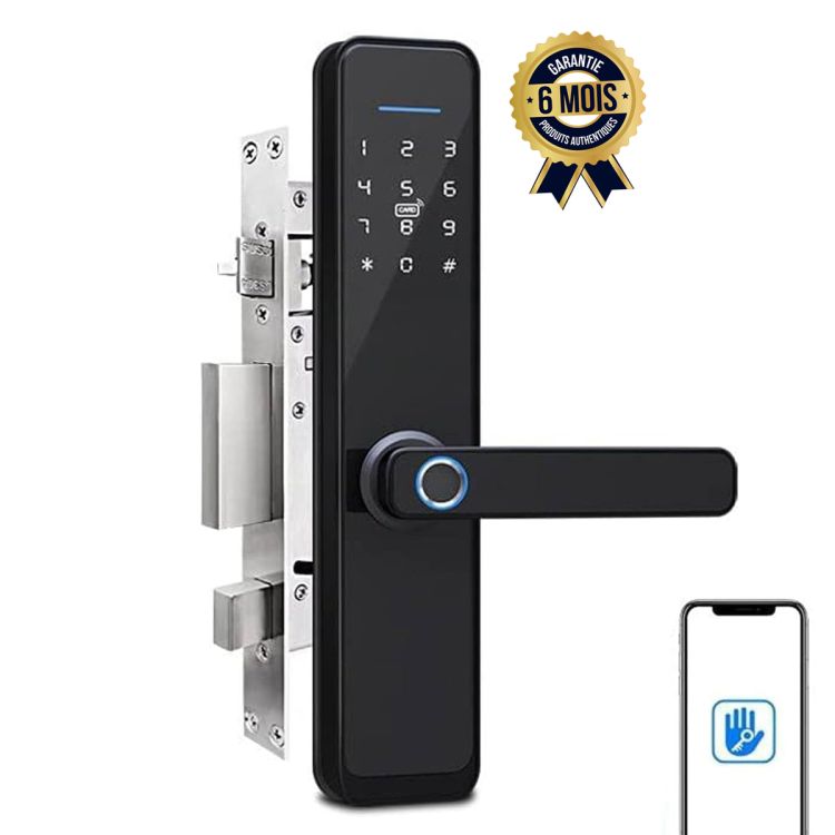 Serrure de porte numérique - Smart Lock Bluetooth - Fonctionne avec Alexa - Besoin d'une passerelle supplémentaire - Avec poignée réversible - 6 Mois