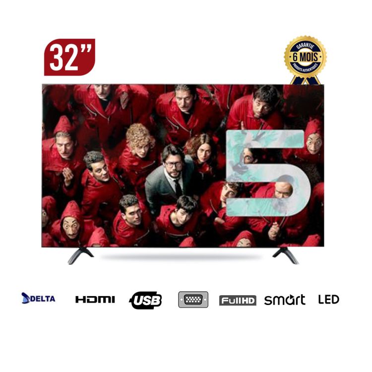 Smart TV 32 Pouces - Prix en fcfa - Delta 32DL201S - Ecran Full HD sans bords - Android 9.0 | Glotelho Cameroun