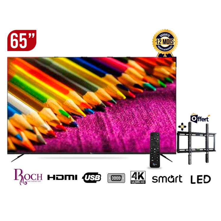 Smart TV Roch 65inch - 4K UHD Cameroon price on Glotelho