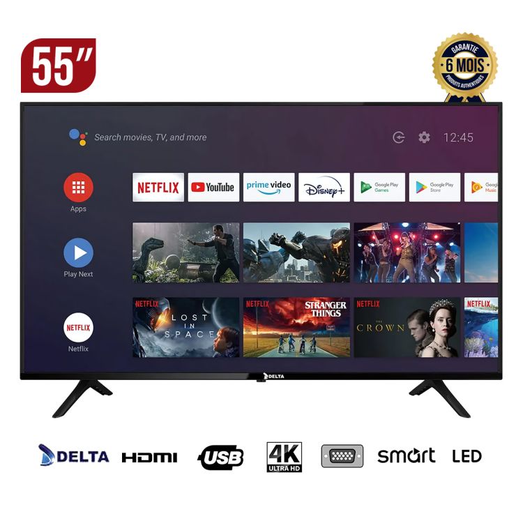 SMART TV DELTA 55 pouces - 55DL1514-4K- ANDROID 13 - prix Cameroun