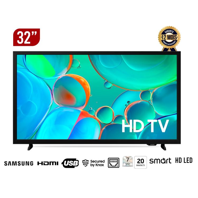 SMART TV Samsung 32" UA32H5000F – HDR, PurColor – Son immersif OTS Lite – Tizen OS sécurisé Knox – Series 5 (2025) – Design Slim – Garantie 12 Mois