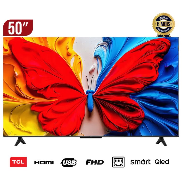 SMART TV TCL QLED-50S5K 50 pouces, design slim sans bords et des couleurs éclatantes, garantie 6 mois au prix Cameroun. 