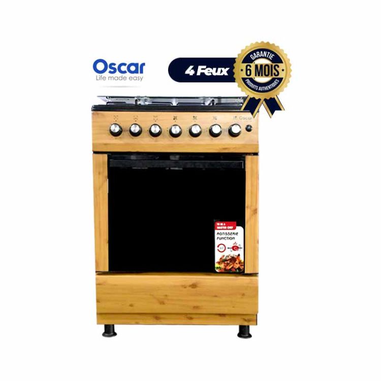 Cuisinière Oscar Luxe - 4 Foyers - 60 × 60 cm - Noire et Jaune | Glotelho Cameroun