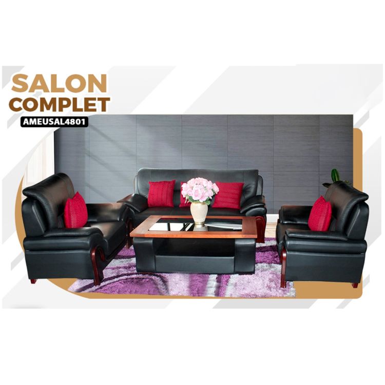 Complete living room in top-of-the-range leather Imported at Cameroon prices