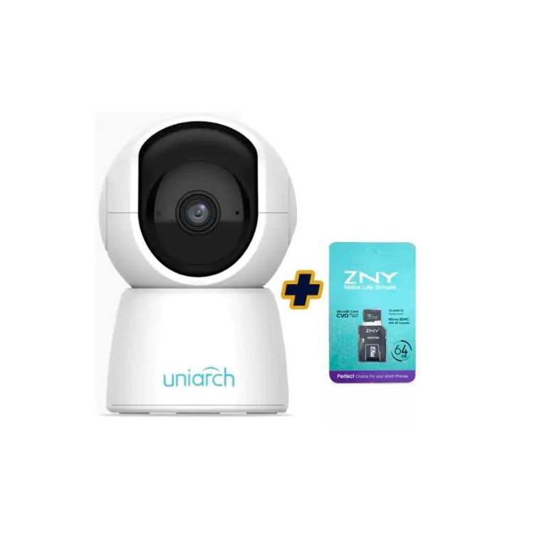 Caméra de surveillance intelligente HD Prix en fcfa - Uniarch Uho-S2E - 2Mp/360° - Accès à distance + Carte Mémoire ZNY de 64Go Offerte| Glotelho Cameroun