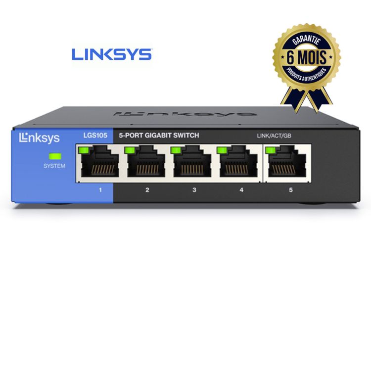 Switch Ethernet Gigabit - Prix en fcfa - Linksys LGS105 - 5 ports | Glotelho Cameroun