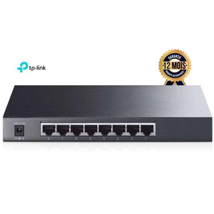 Switch Gigabit TP-Link TL-SG2008 – 8 Ports RJ45 – Smart Managed L2+/QoS/VLAN – Compatible Omada SDN – Non PoE – Garantie 12 mois