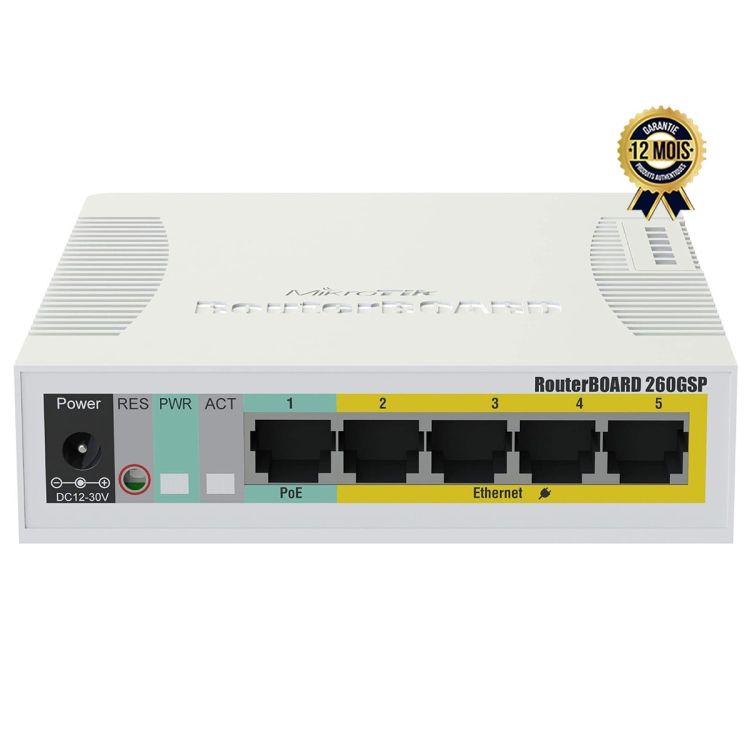 Switch MikroTik RB260GSP – 5 Ports