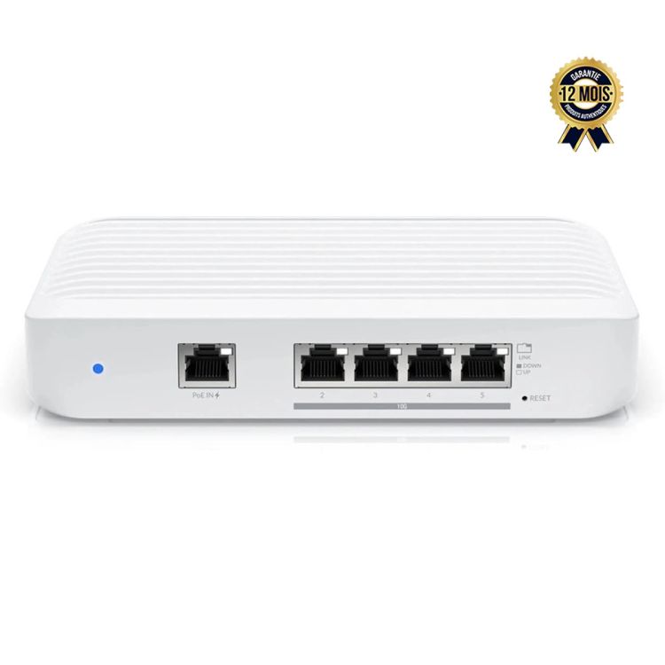 Switch Ubiquiti USW-Flex-XG – Couche 2 Gérable – 5 Ports (4x 10GbE + 1x GbE PoE+) – Format Compact Bureau/Mural – Garantie 12 mois
