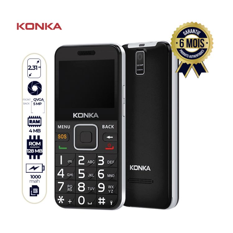 Téléphone 3G KONKA U6 - 4 Go - DUAL nano sim - Prix en fcfa | Glotelho Cameroun