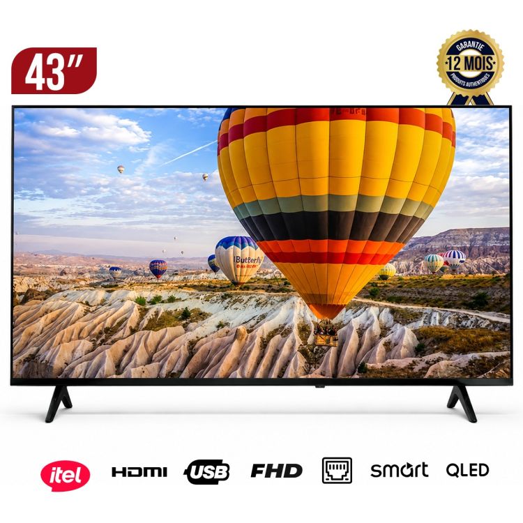 Téléviseur Smart QLED - itel - L3260N - 32" HD - Android 14 - QLED Quantum Dot - Son HiFi 20W - Wi-Fi & Bluetooth - Support Mural Offert - Garantie 12 mois