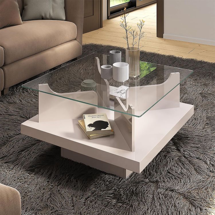 Coffee table - G-CLEAR/BLANC - Beige - price Cameroon