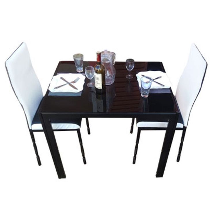 Salle à manger contemporaine 02 Places - Verre/ Métal - (Prix en fcfa) | Glotelho Cameroun