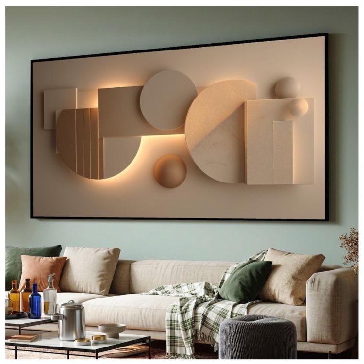 Tableau Décoratif – Figures géométriques abstraites – Toile Effet 3D