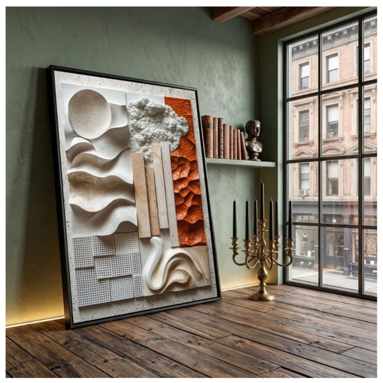 Tableau Décoratif – Formes géométriques de la nature – Toile Multicolore Effet 3D