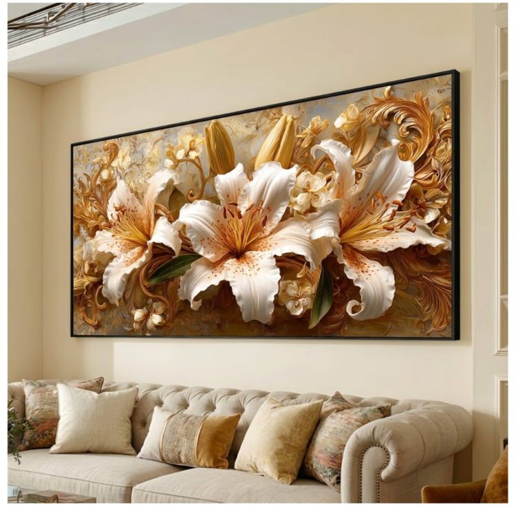 Tableau Décoratif – Lys Blanc – Toile Effet 3D