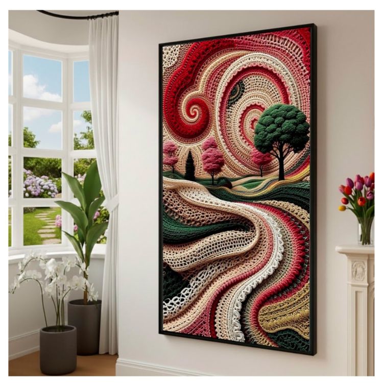 Tableau décoratif – Paysage Artistique – Toile imprimée effet 3D – Cadre en bois massif