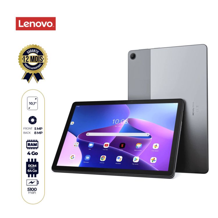 Tablette lenovo TAB M10  (3RD GEN ) 4G  LTE (APPELS) - Pochette avec clapet integrée - 12 mois| Glotelho Cameroun