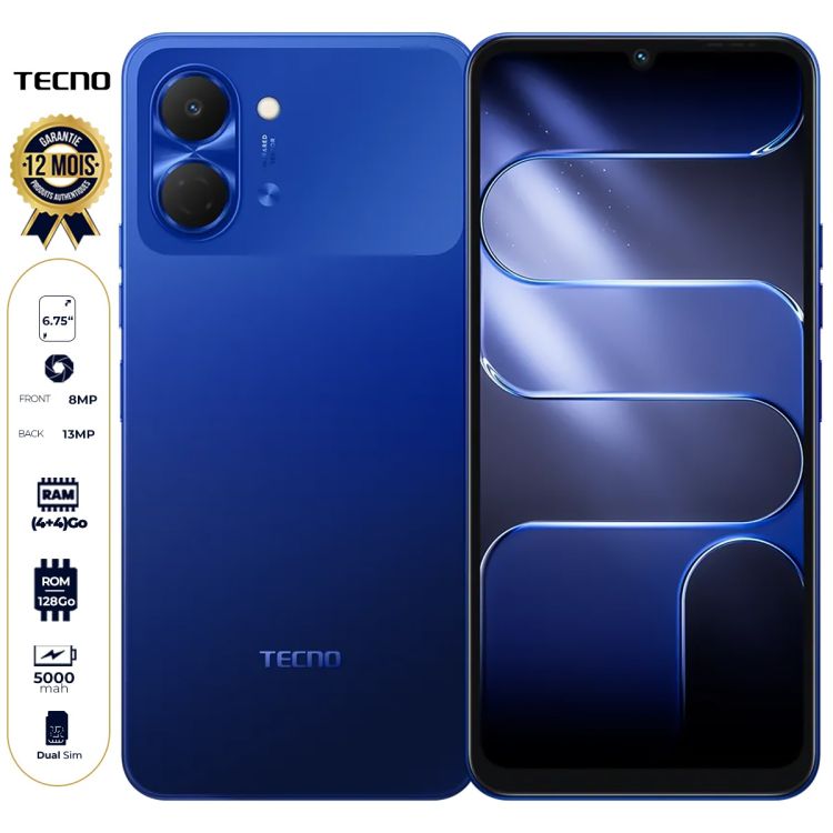 Tecno Pop 20 - 128 Go - 4Go + 4Go RAM Extensible - 6,75