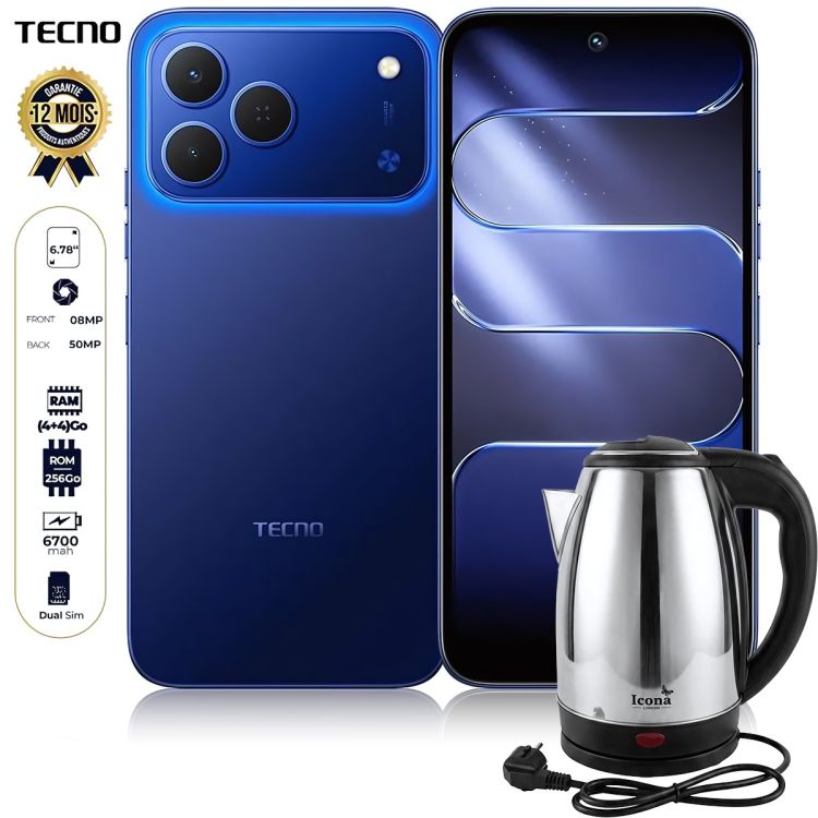 Tecno Spark 50 - 256 Go - 4 Go + 4 Go RAM Extensible - 6,78