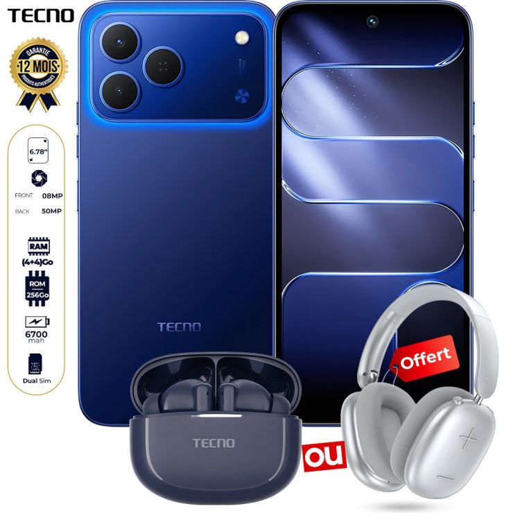 Tecno Spark 50 - 256Go + Cadeau offert.