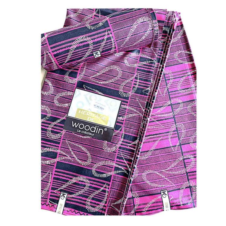 Tissu Pagne - woodin - 100% coton 6 Yard - rose | Glotelho Cameroun