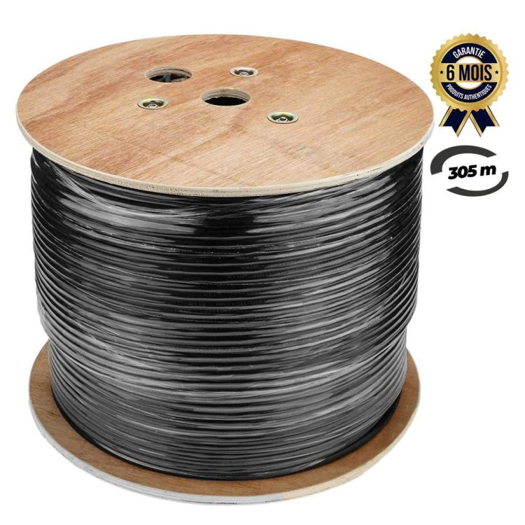 Touret de câble réseau FTP Prix en fcfa - Cat6 - Outdoor - 305 mètres | Glotelho Cameroun