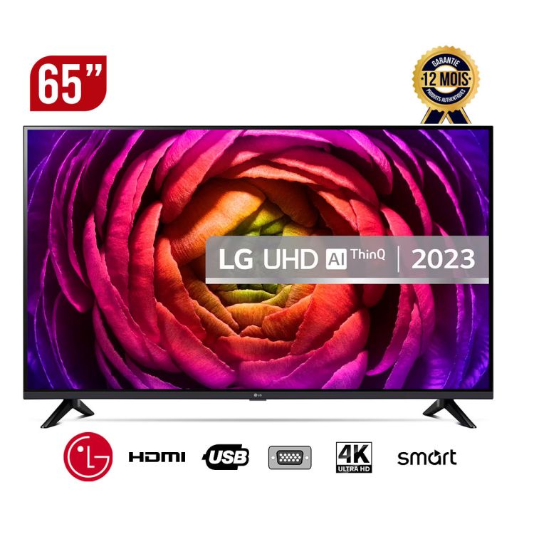 TV Smart LG UHD 65 pouces prix en fcfa - 65UR73006LA - α9 Gen6 - AI - 4K - 2023 - Garantie 12 mois | Glotelho Cameroun